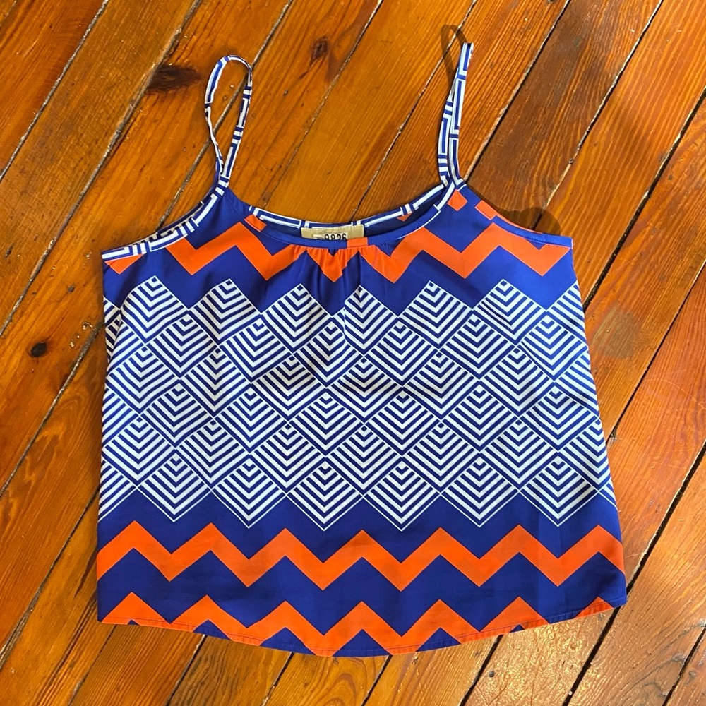 Chevron Multicolored Spaghetti Strapped Tank Top Size Medium